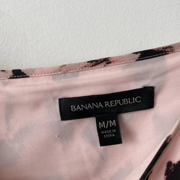 Banana Republic Print Ruffle Dress Pink  Blush Size Medium - Picture 7 of 8